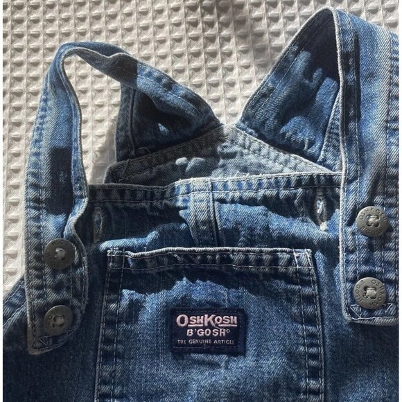 Vintage Oshkosh B'Gosh Girls 6X Bib Med Wash Denim Jean Blue Bib Overall Dress - Picture 9 of 11